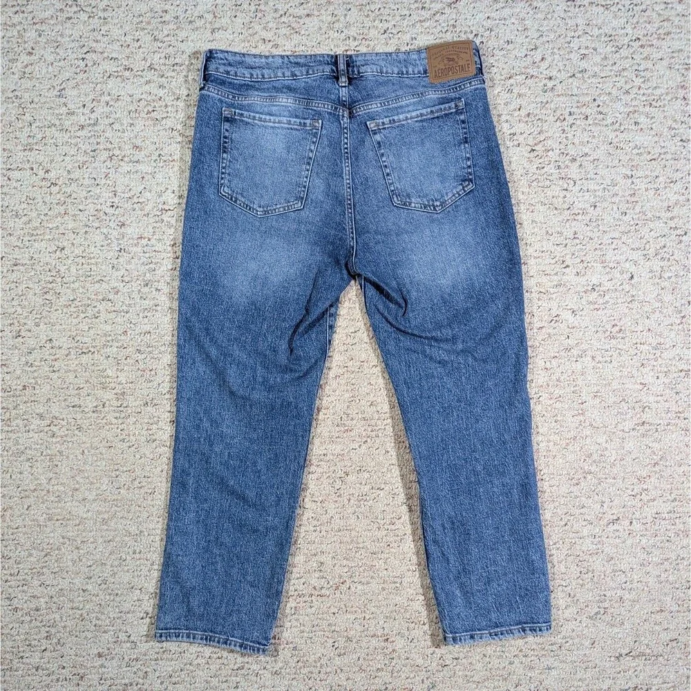 Aeropostale Blue Jeans Womens Size 14 Reg Stretch Denim Mid Rise Ankle Straight - Picture 8 of 10